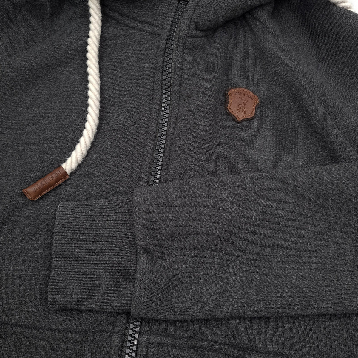 Naketano Womens Full Zip Hoodie Cotton Grey Sweatshirt Size S, detail view 5, image 7 of 7