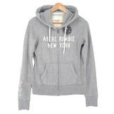 Abercrombie & Fitch Vintage Womens Full Zip Hoodie Cotton Grey Slim Fit Size S, front view, image 1 of 7