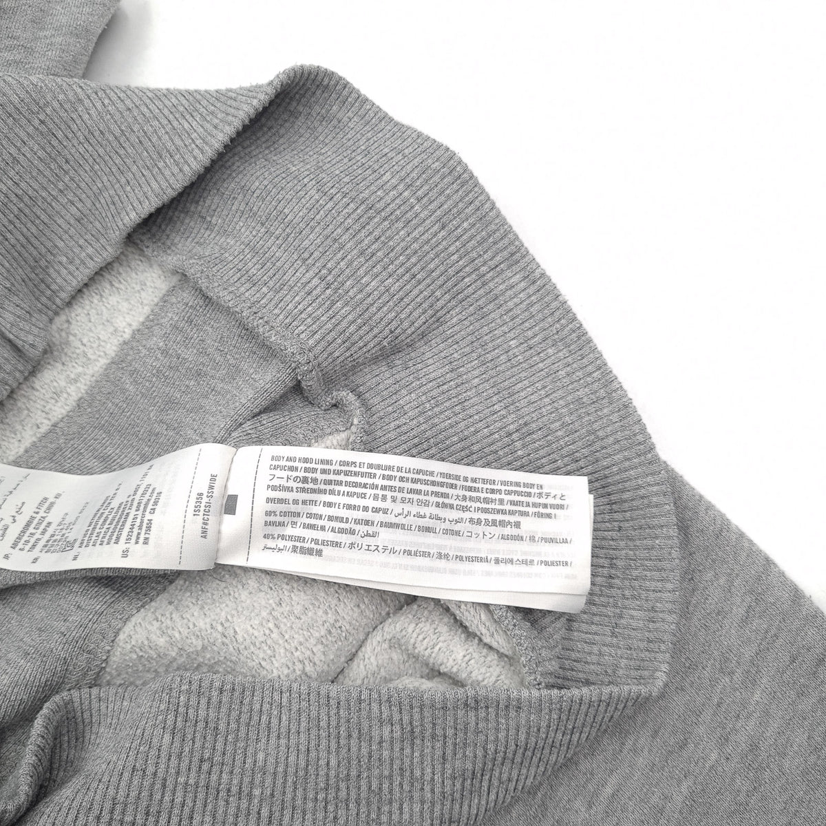 Abercrombie & Fitch Vintage Womens Full Zip Hoodie Cotton Grey Slim Fit Size S, detail view 4, image 6 of 7