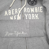Abercrombie & Fitch Vintage Womens Full Zip Hoodie Cotton Grey Slim Fit Size S, detail view 5, image 7 of 7