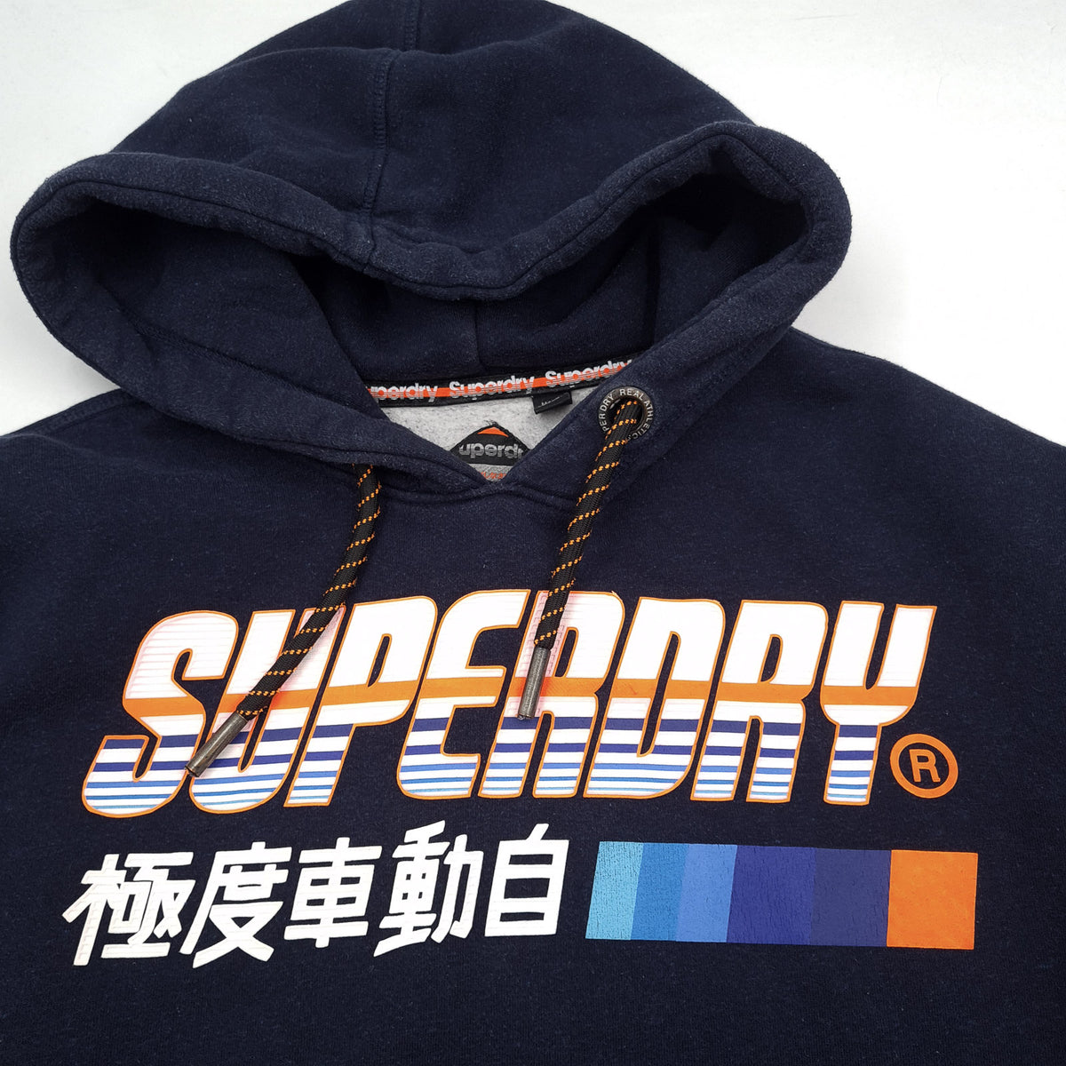 Superdry Vintage Mens Pullover Hoodie Cotton Blue Sweatshirt Size M, detail view 3, image 5 of 8