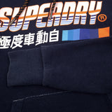 Superdry Vintage Mens Pullover Hoodie Cotton Blue Sweatshirt Size M, detail view 6, image 8 of 8