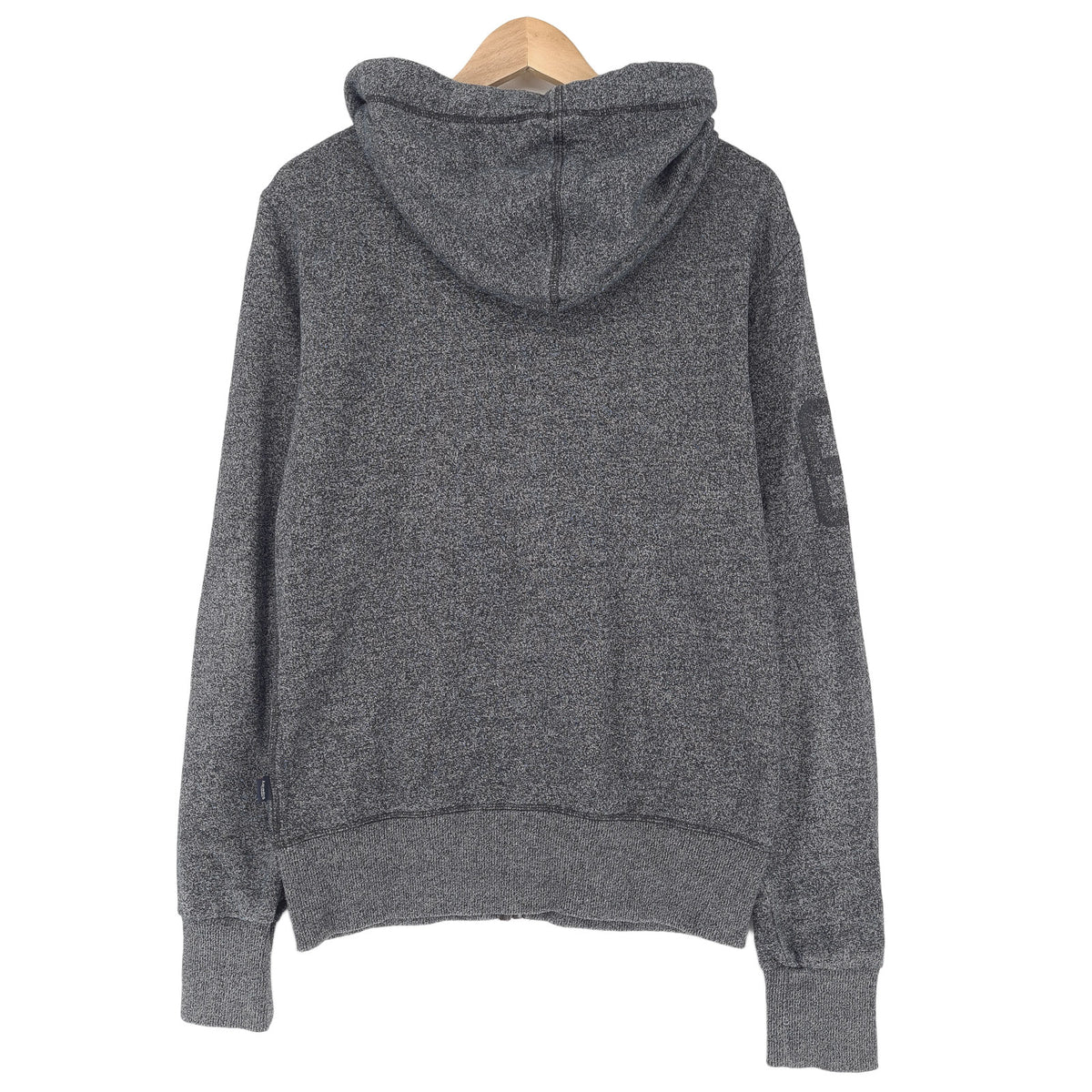 Superdry Vintage Mens Full Zip Hoodie Cotton Grey Sweatshirt Size S, detail view 1, image 3 of 8
