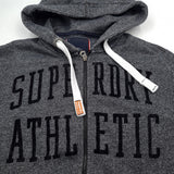 Superdry Vintage Mens Full Zip Hoodie Cotton Grey Sweatshirt Size S, detail view 3, image 5 of 8