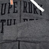 Superdry Vintage Mens Full Zip Hoodie Cotton Grey Sweatshirt Size S, detail view 6, image 8 of 8