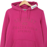 Superdry Vintage Womens Pullover Hoodie Cotton Pink Sweatshirt Size 40, back view, image 2 of 9