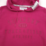 Superdry Vintage Womens Pullover Hoodie Cotton Pink Sweatshirt Size 40, detail view 4, image 6 of 9
