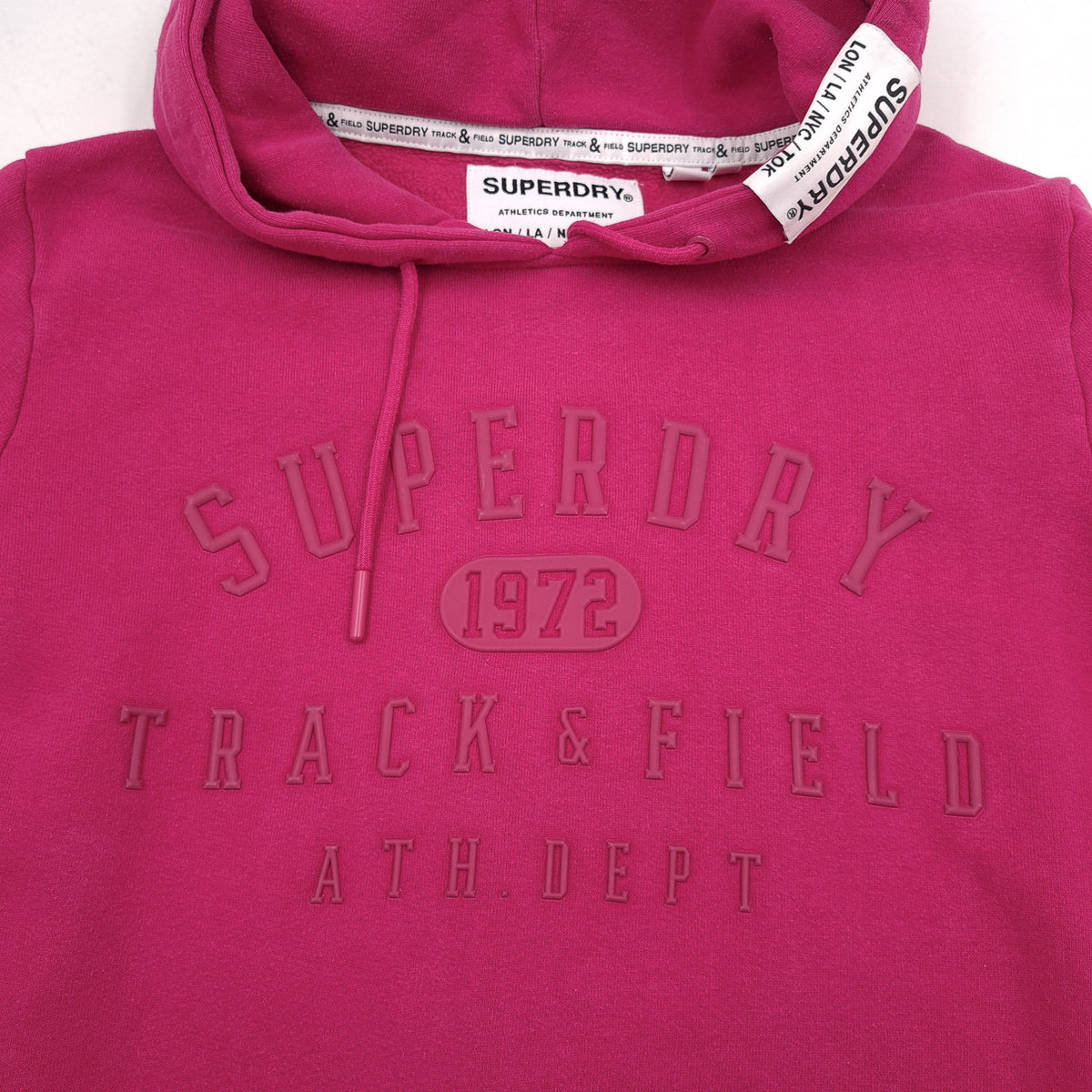 Superdry Vintage Womens Pullover Hoodie Cotton Pink Sweatshirt Size 40, detail view 4, image 6 of 9