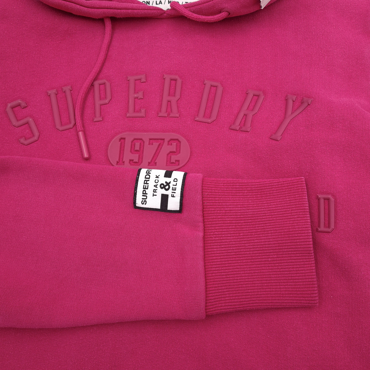 Superdry Vintage Womens Pullover Hoodie Cotton Pink Sweatshirt Size 40, detail view 7, image 9 of 9