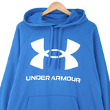 Under Armour Vintage Pullover Hoodie Cotton Blue Relaxed Fit Men Size, back view, image 2 of 8