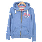 Superdry Vintage Womens Full Zip Hoodie Cotton Blue Sweatshirt Size S, front view, image 1 of 8
