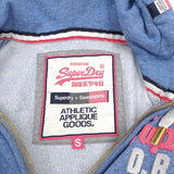 Superdry Vintage Womens Full Zip Hoodie Cotton Blue Sweatshirt Size S, detail view 2, image 4 of 8