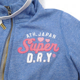 Superdry Vintage Womens Full Zip Hoodie Cotton Blue Sweatshirt Size S, detail view 3, image 5 of 8