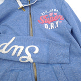 Superdry Vintage Womens Full Zip Hoodie Cotton Blue Sweatshirt Size S, detail view 6, image 8 of 8