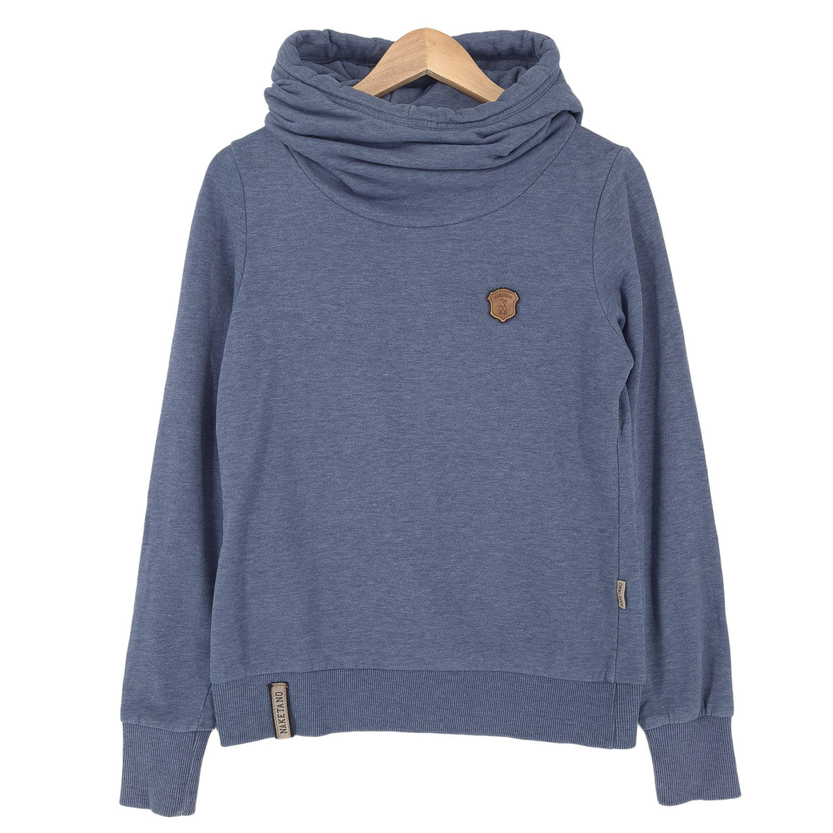 Naketano Pullover Hoodie Cotton Blue Sweatshirt Women Size M, front view, image 1 of 7