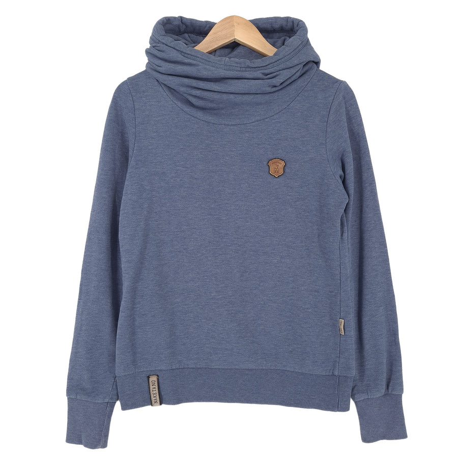Naketano Pullover bluza z kapturem bawełna niebieski bluza Damskie rozmiar M