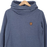 Naketano Pullover Hoodie Cotton Blue Sweatshirt Women Size M, back view, image 2 of 7