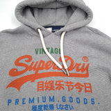 Superdry Vintage Mens Pullover Hoodie Cotton Grey Sweatshirt Size 2XL, detail view 3, image 5 of 7