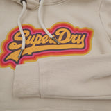 Superdry Vintage Womens Pullover Hoodie Cotton Beige Sweatshirt Size 36, detail view 7, image 9 of 9