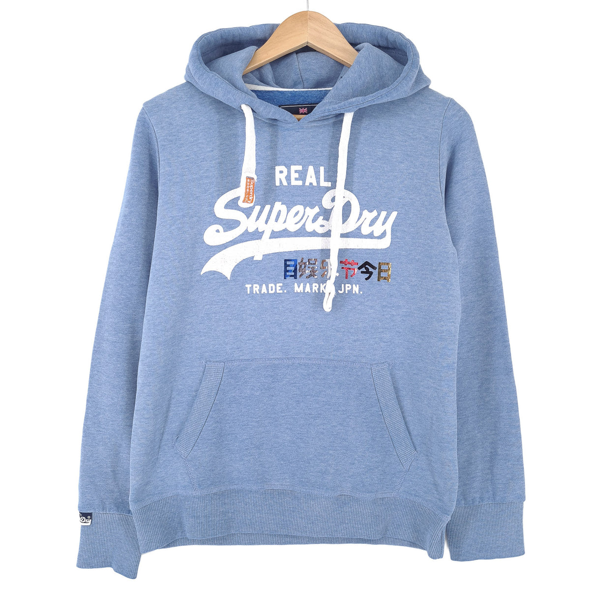 Superdry Vintage Womens Pullover Hoodie Cotton Blue Sweatshirt Size M, front view, image 1 of 8