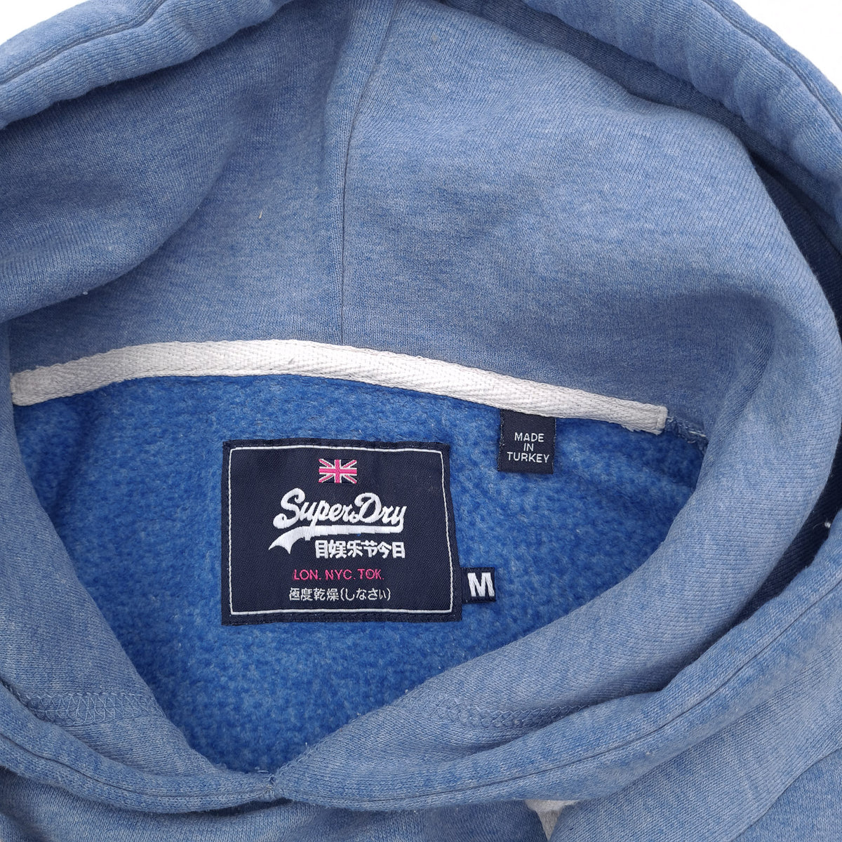 Superdry Vintage Womens Pullover Hoodie Cotton Blue Sweatshirt Size M, detail view 2, image 4 of 8