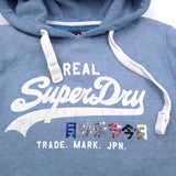 Superdry Vintage Womens Pullover Hoodie Cotton Blue Sweatshirt Size M, detail view 3, image 5 of 8