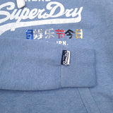 Superdry Vintage Womens Pullover Hoodie Cotton Blue Sweatshirt Size M, detail view 6, image 8 of 8