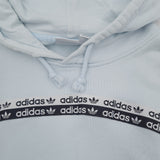 Adidas Vintage Womens Pullover Hoodie Cotton Blue Relaxed Fit Sweatshirt Size 42, detail view 3, image 5 of 8