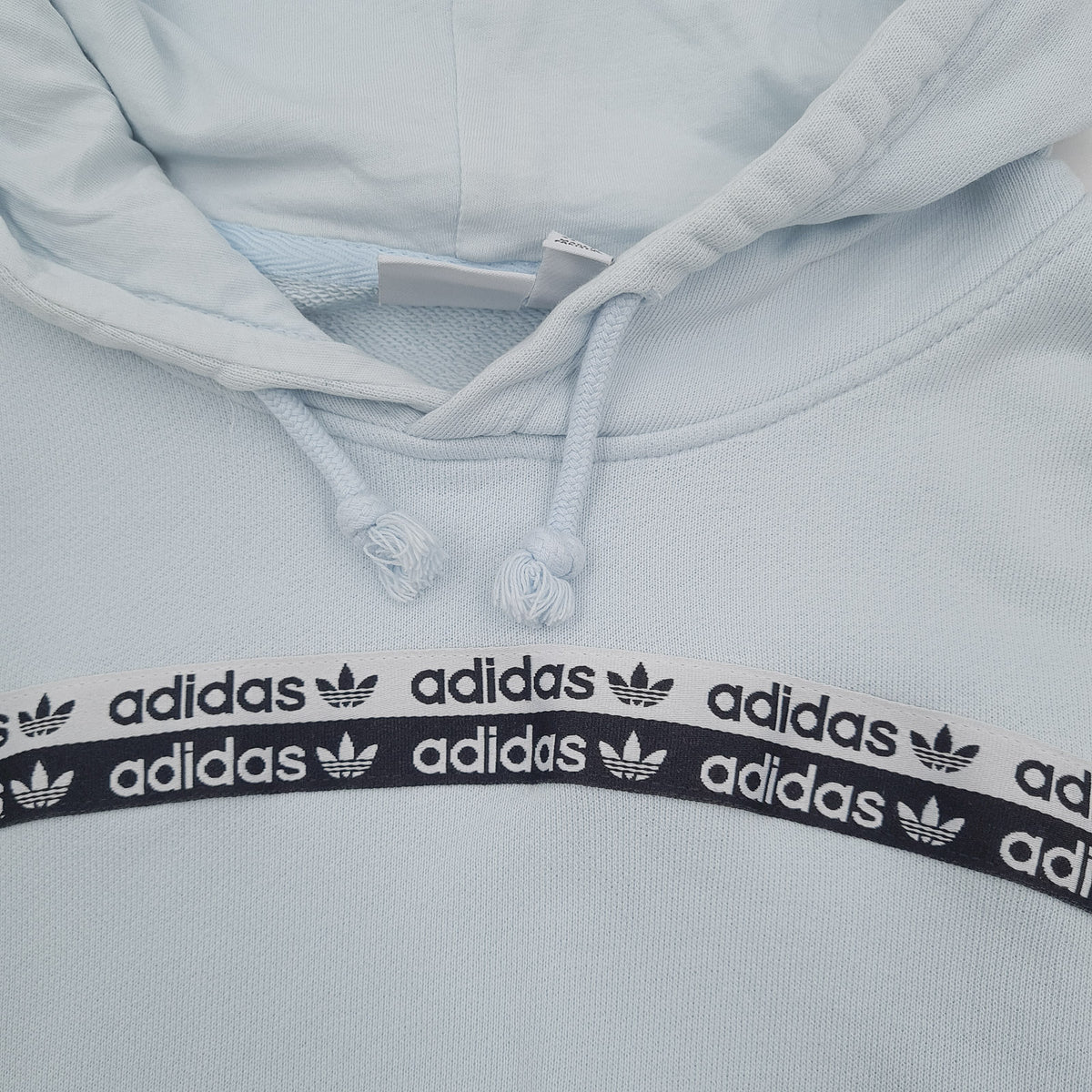 Adidas Vintage Womens Pullover Hoodie Cotton Blue Relaxed Fit Sweatshirt Size 42, detail view 3, image 5 of 8