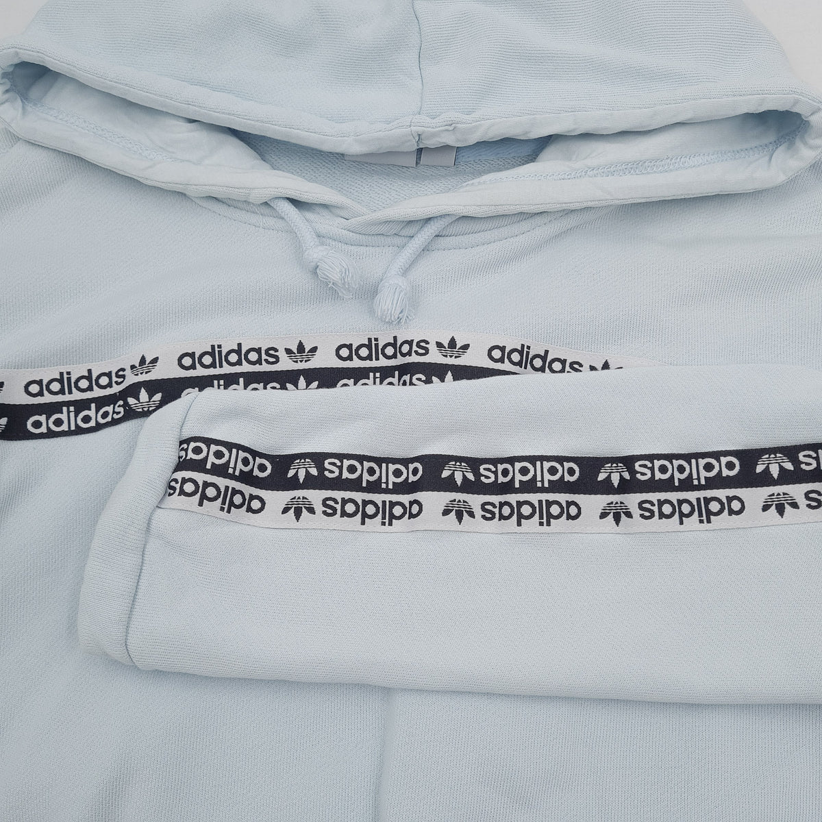 Adidas Vintage Womens Pullover Hoodie Cotton Blue Relaxed Fit Sweatshirt Size 42, detail view 6, image 8 of 8