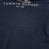 Tommy Hilfiger Vintage Mens Pullover Hoodie Cotton Blue Sweatshirt Size, detail view 7, image 9 of 11
