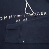 Tommy Hilfiger Vintage Mens Pullover Hoodie Cotton Blue Sweatshirt Size, detail view 9, image 11 of 11