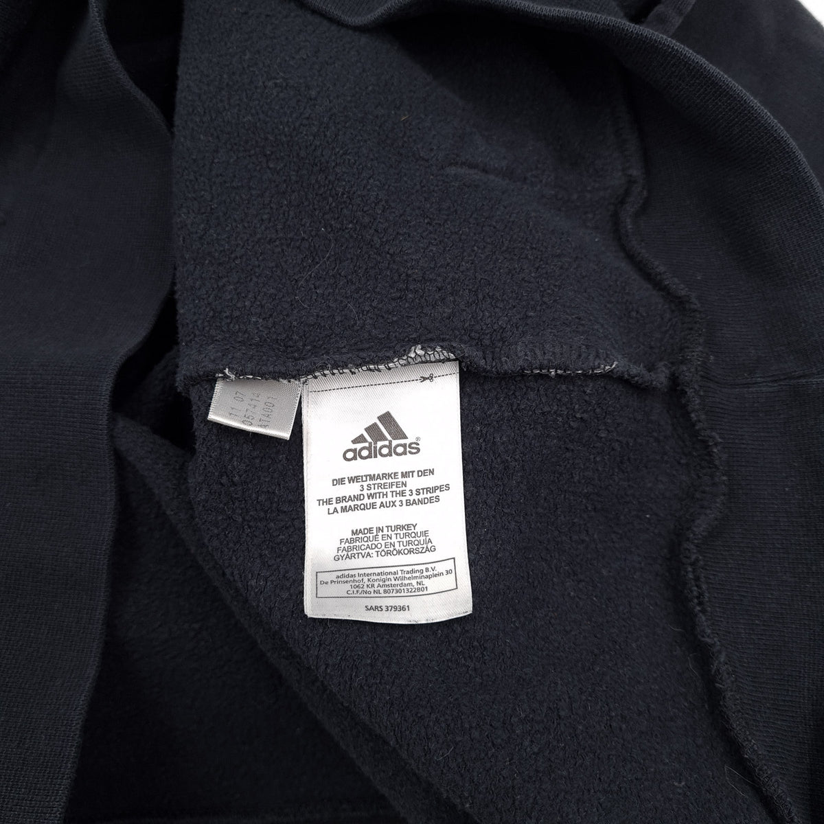 Adidas Vintage Mens Pullover Hoodie Cotton Black Sweatshirt Size, detail view 4, image 6 of 9