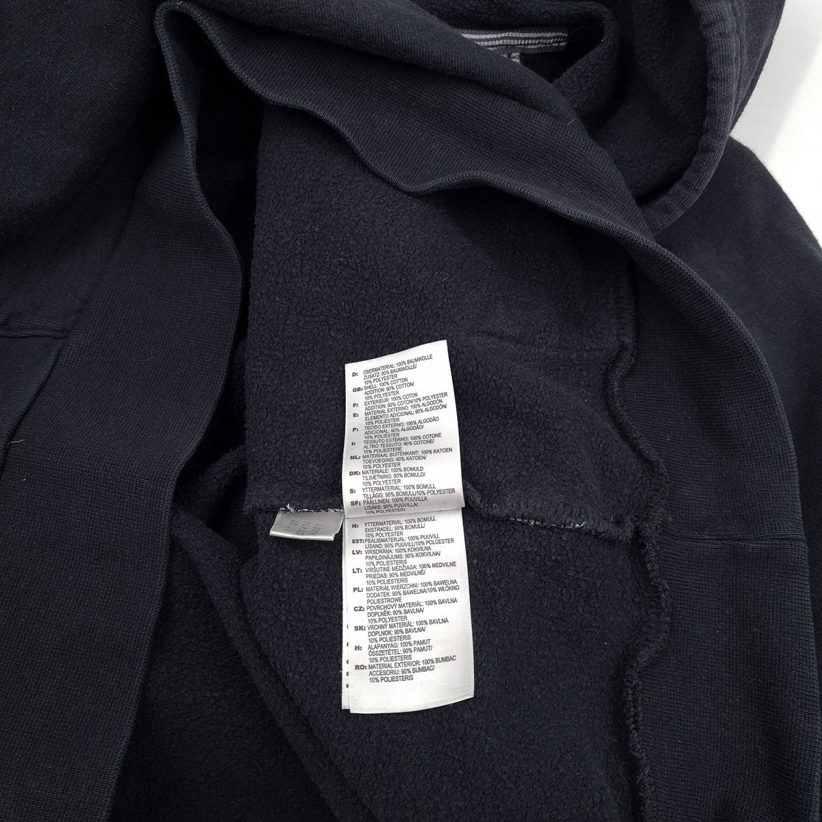 Adidas Vintage Mens Pullover Hoodie Cotton Black Sweatshirt Size, detail view 5, image 7 of 9