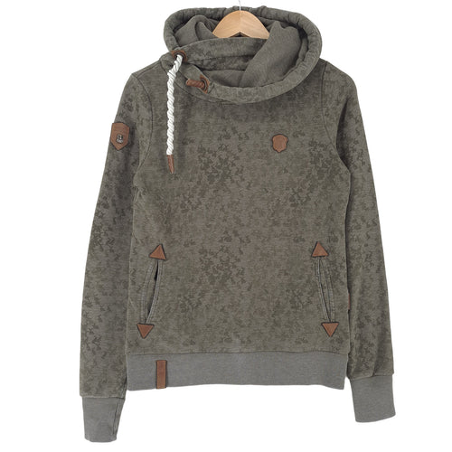 Naketano Womens Pullover Hoodie Cotton Animal Print Green Sweatshirt Size M, front view, image 1 of 7