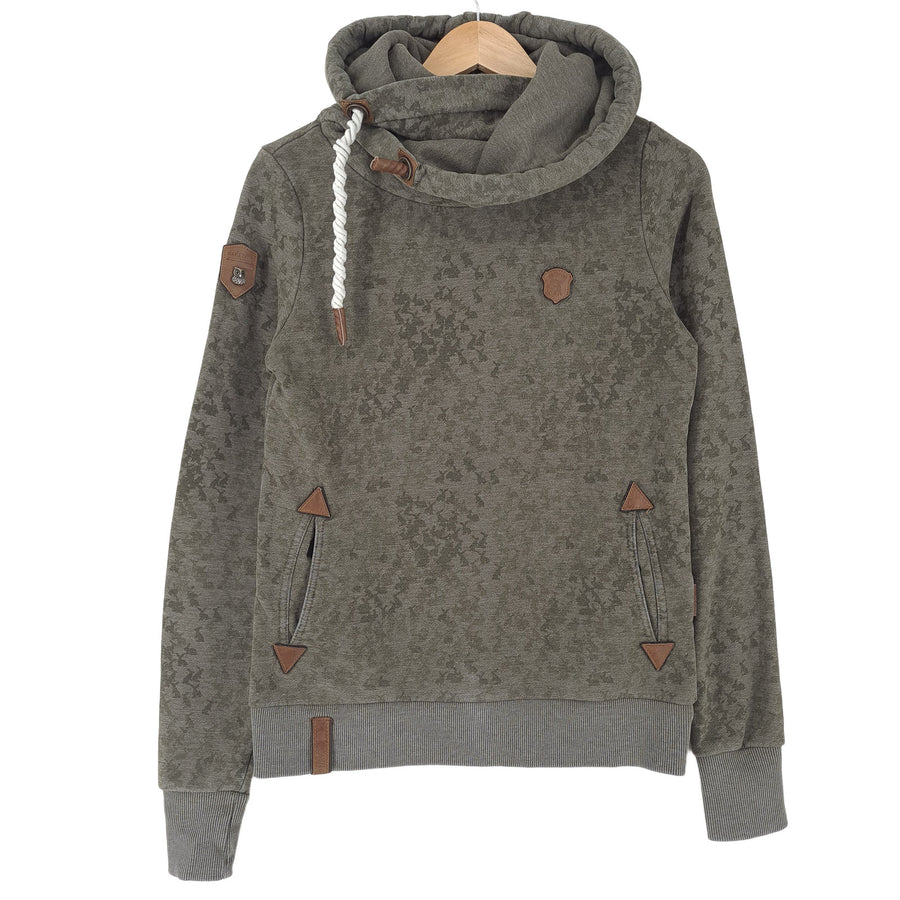 Naketano Damskie Pullover bluza z kapturem bawełna Animal Print zielony bluza rozmiar M