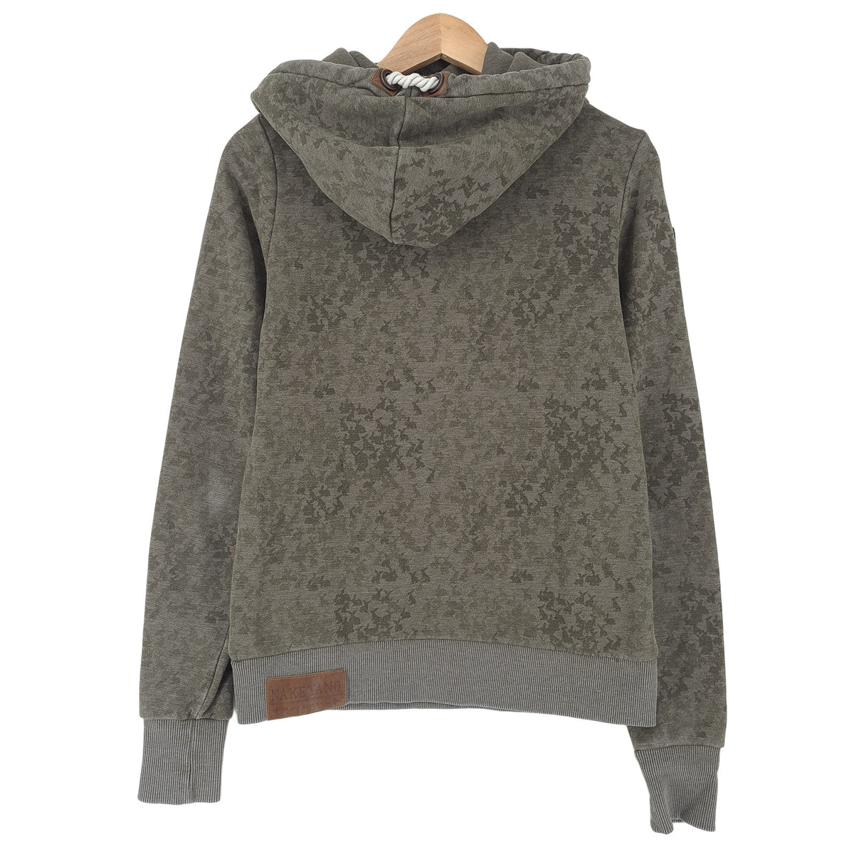 Naketano Womens Pullover Hoodie Cotton Animal Print Green Sweatshirt Size M, detail view 1, image 3 of 7
