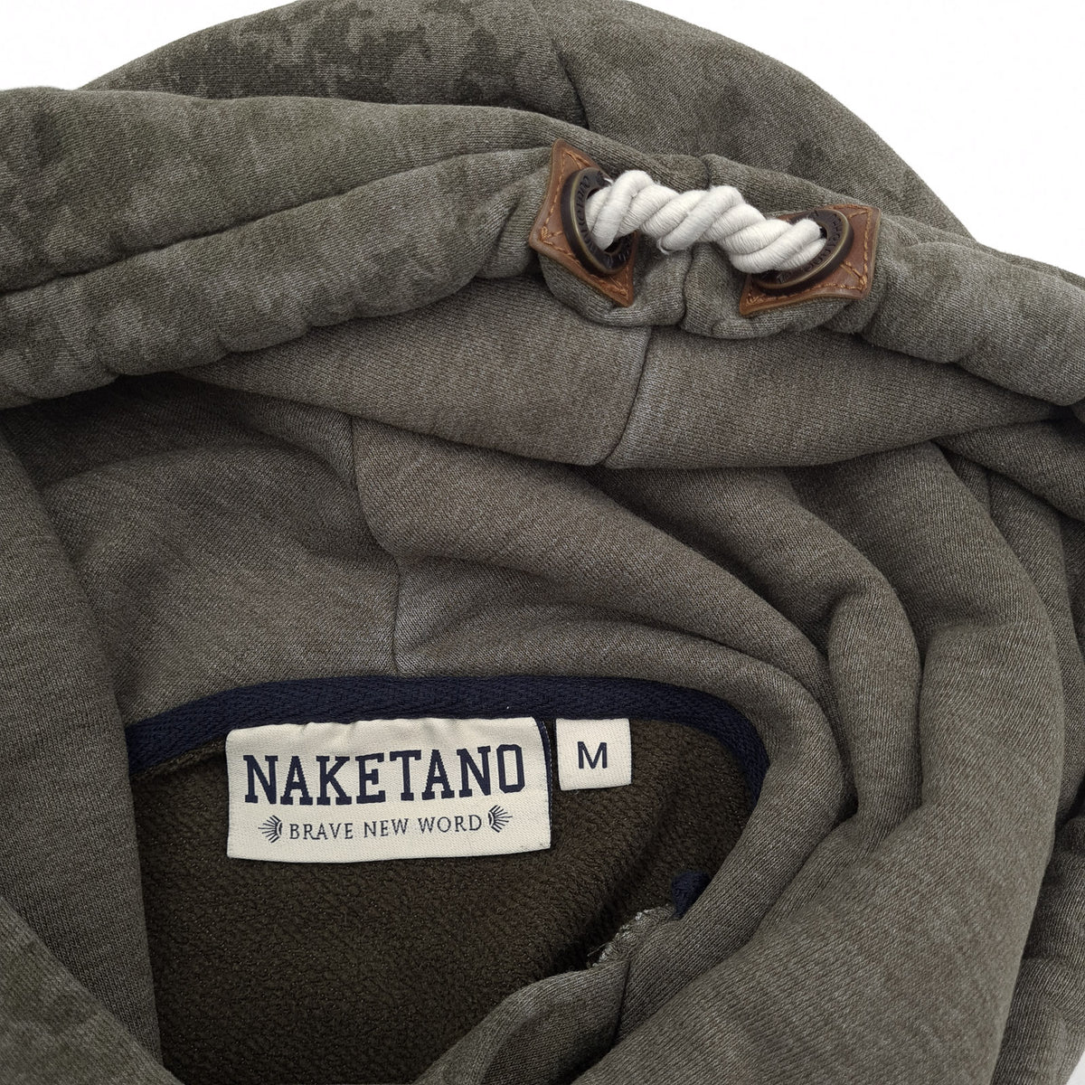 Naketano Womens Pullover Hoodie Cotton Animal Print Green Sweatshirt Size M, detail view 2, image 4 of 7