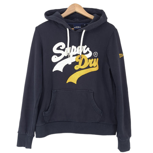 Superdry Vintage Womens Pullover Hoodie Cotton Blue Sweatshirt Size 40, front view, image 1 of 9