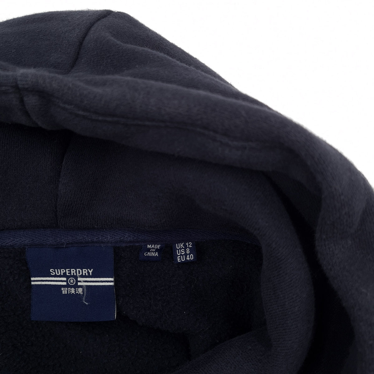 Superdry Vintage Womens Pullover Hoodie Cotton Blue Sweatshirt Size 40, detail view 3, image 5 of 9