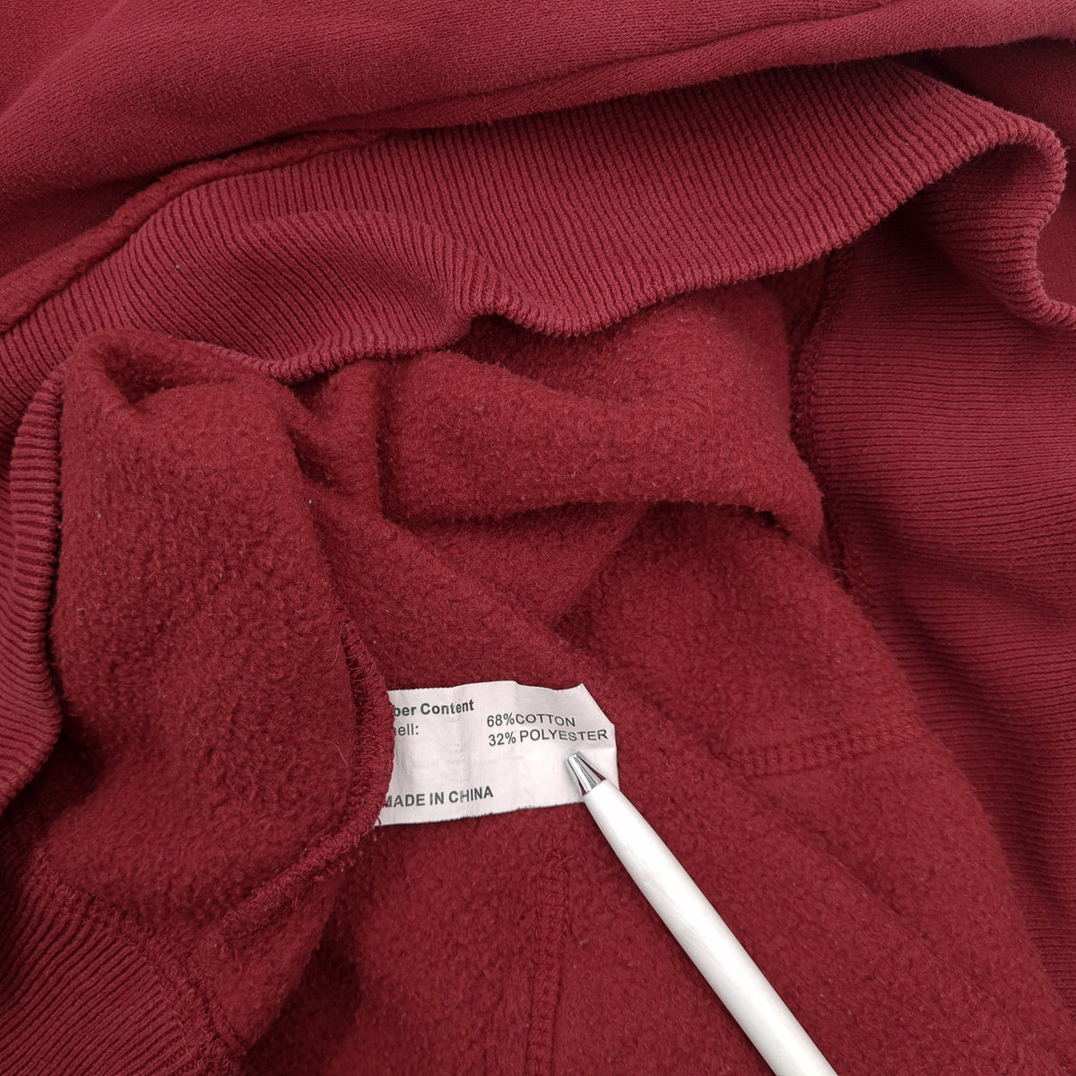 Tommy Hilfiger Vintage Full Zip Hoodie Cotton Red Sweatshirt Men Size M, detail view 4, image 6 of 7