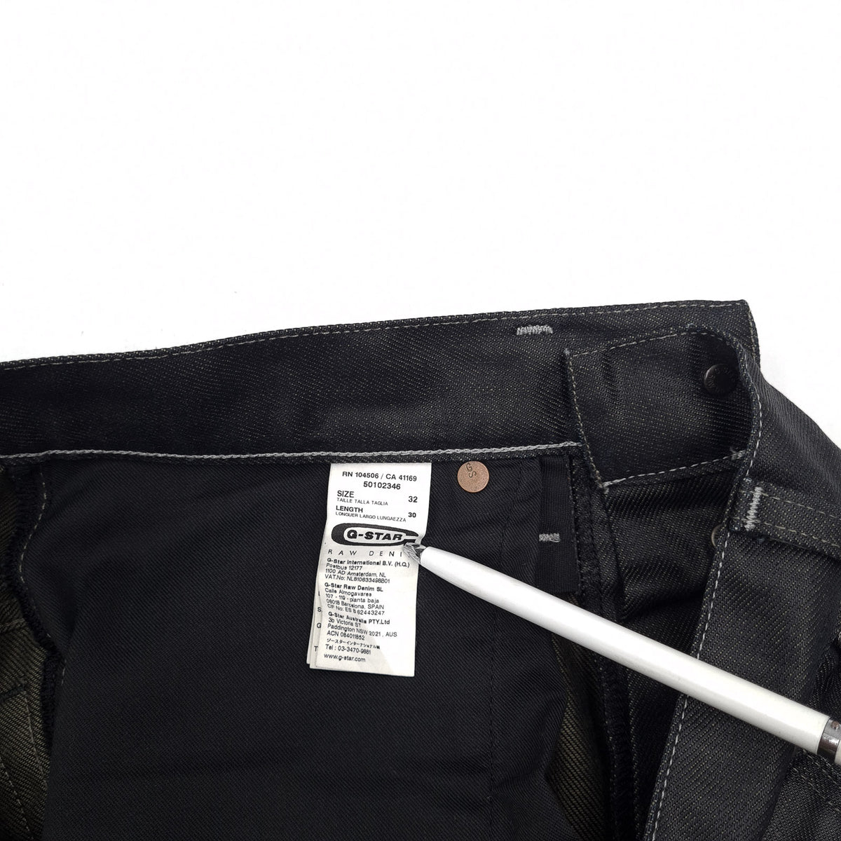 Vintage G-Star Jeans 3301 Straight Men Regular Size W32 L30, detail view 5, image 7 of 8