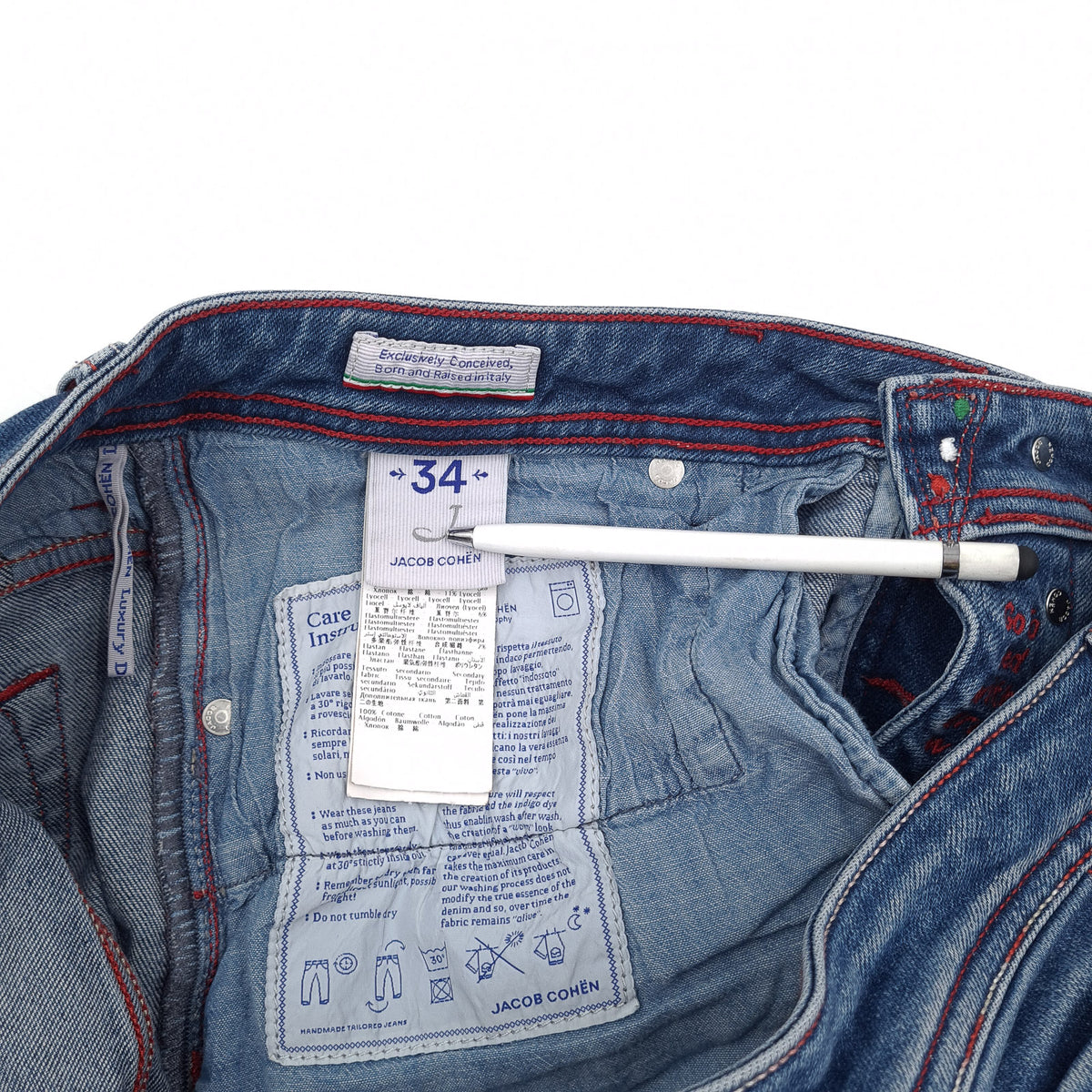 Jacob Cohen Jeans J622 Men Stretch Slim Straight Size W34 L32, detail view 6, image 8 of 9