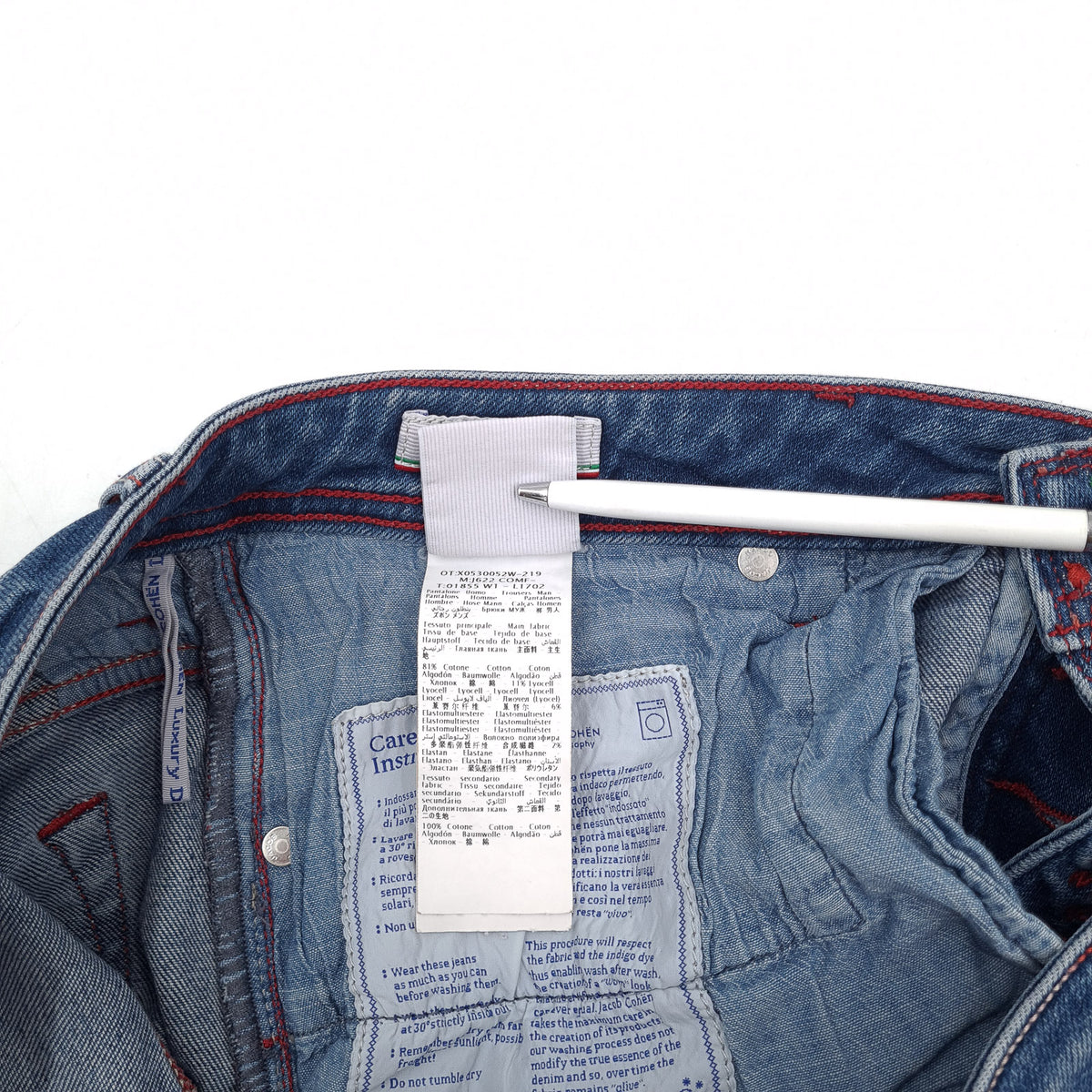 Jacob Cohen Jeans J622 Men Stretch Slim Straight Size W34 L32, detail view 7, image 9 of 9
