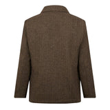 Levi's Blazer Jacket Men Sherpa Lined Herringbone Skull Patch Size M, back view, image 2 of 8