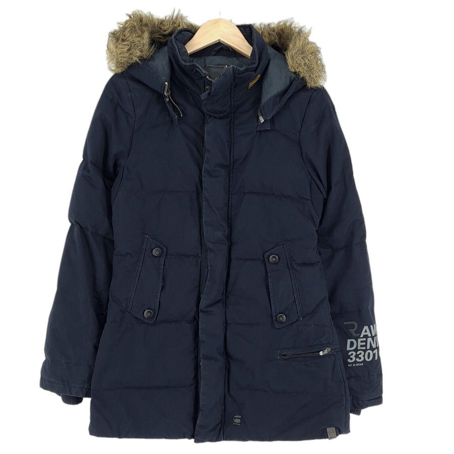 Vintage G-Star Femme veste bleu décontracté Thick Warm taille L