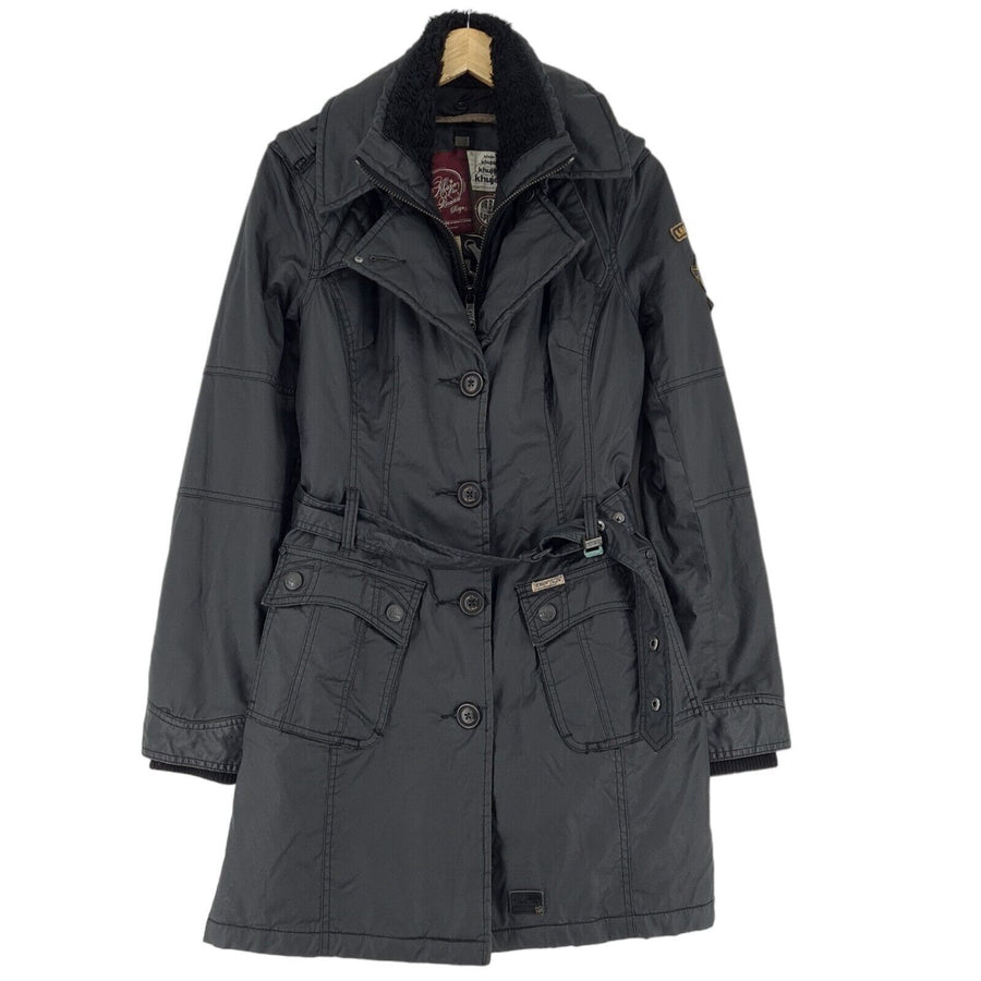Khujo Women Jacket Coat Belted Biker Style Size M