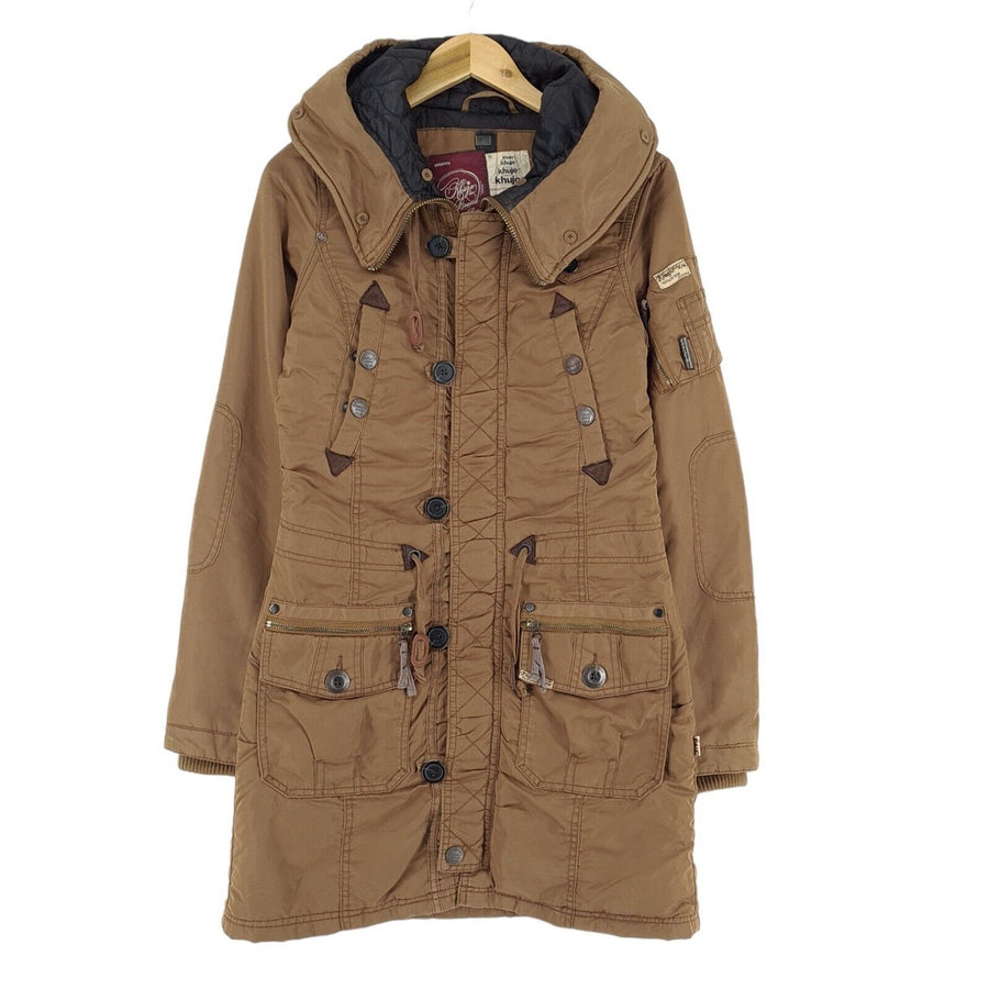 Khujo Women Coat Jacket Long Brown Size S