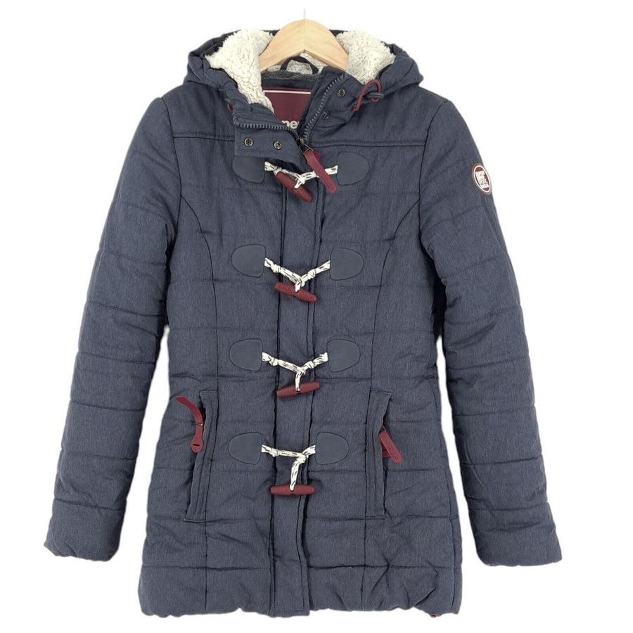 SuperDry Duffle Femme veste gris décontracté taille 2XS XXS