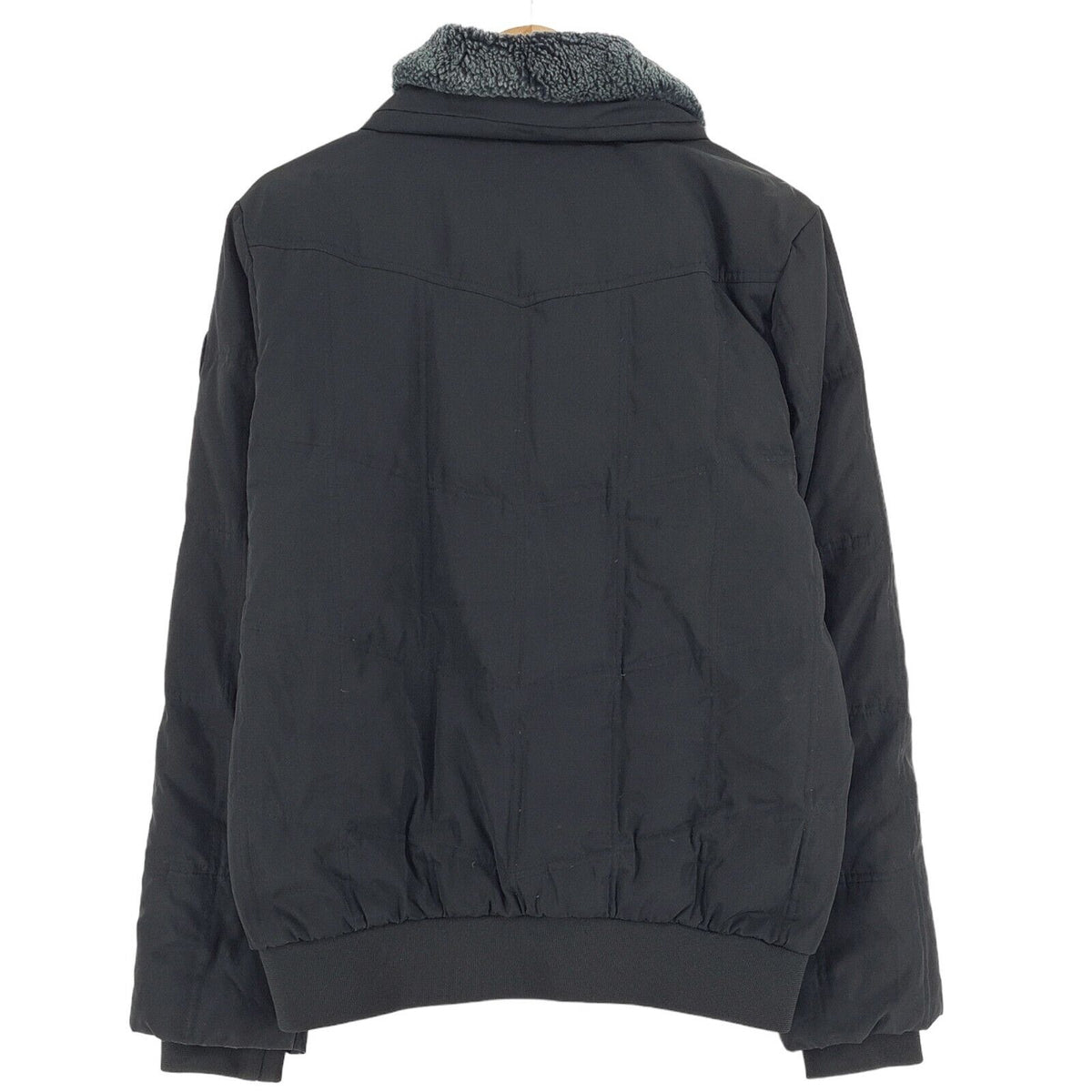 Tommy Hilfiger Black Jacket Faux Fur Collar Casual Mens Size M Medium, back view, image 2 of 7